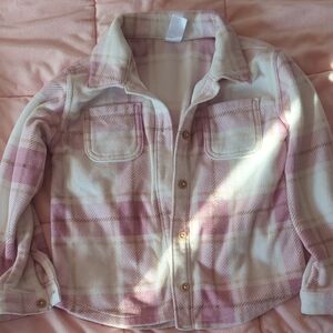 Carter's Pink and Cream Plaid Fleece Jacket
